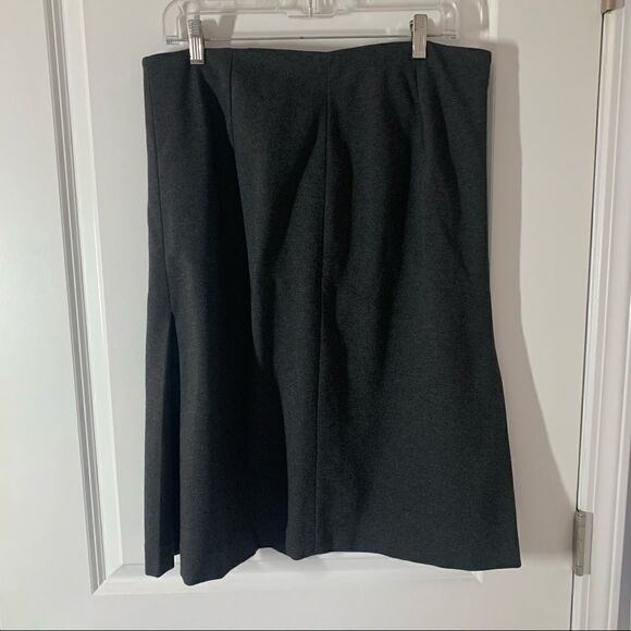 Ann Taylor Midi Gray Slit Skirt - Picture 1 of 7